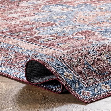 nuLOOM Zena Machine Washable Medallion Rug