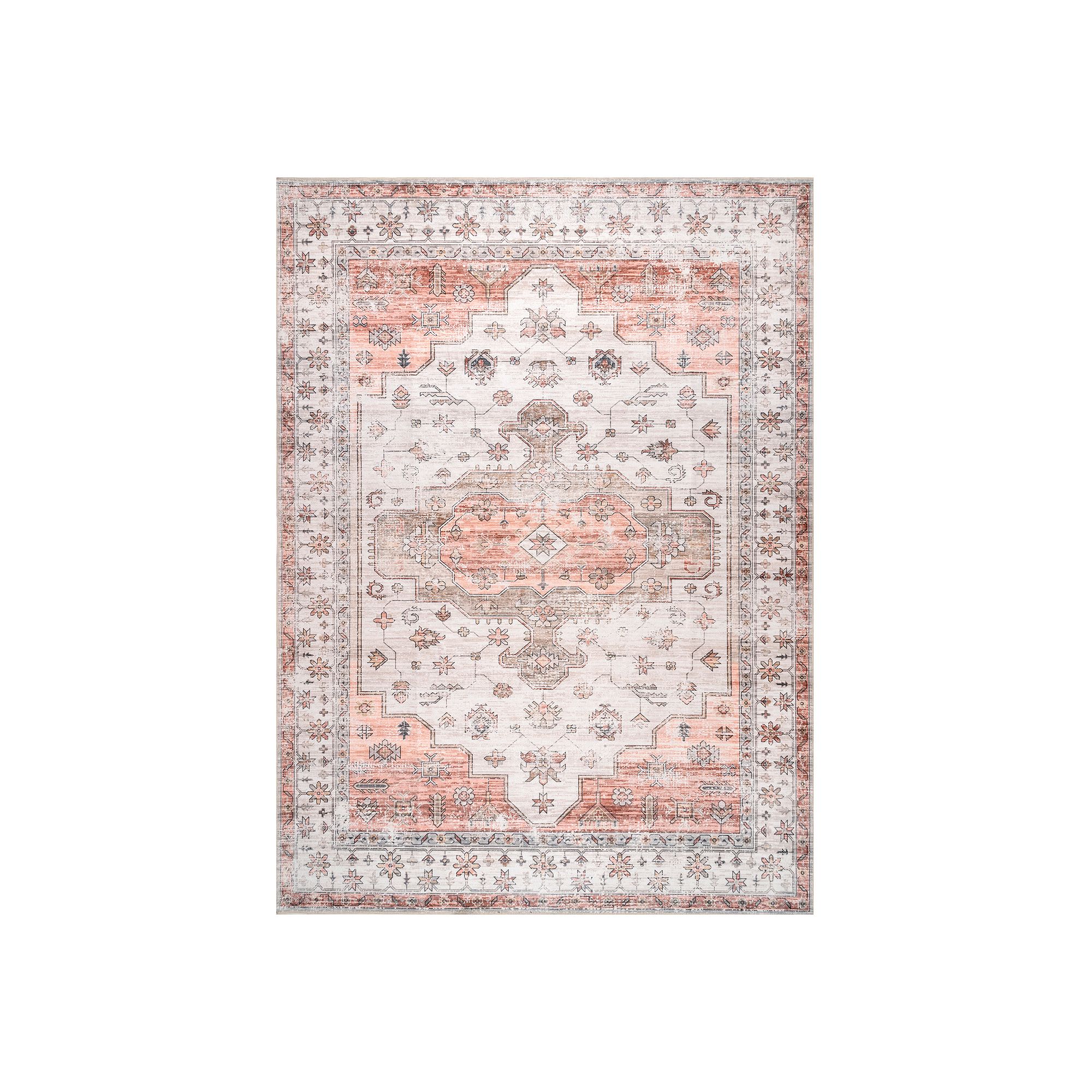 nuLOOM Banks Machine Washable Faded Vintage Rug, Beige