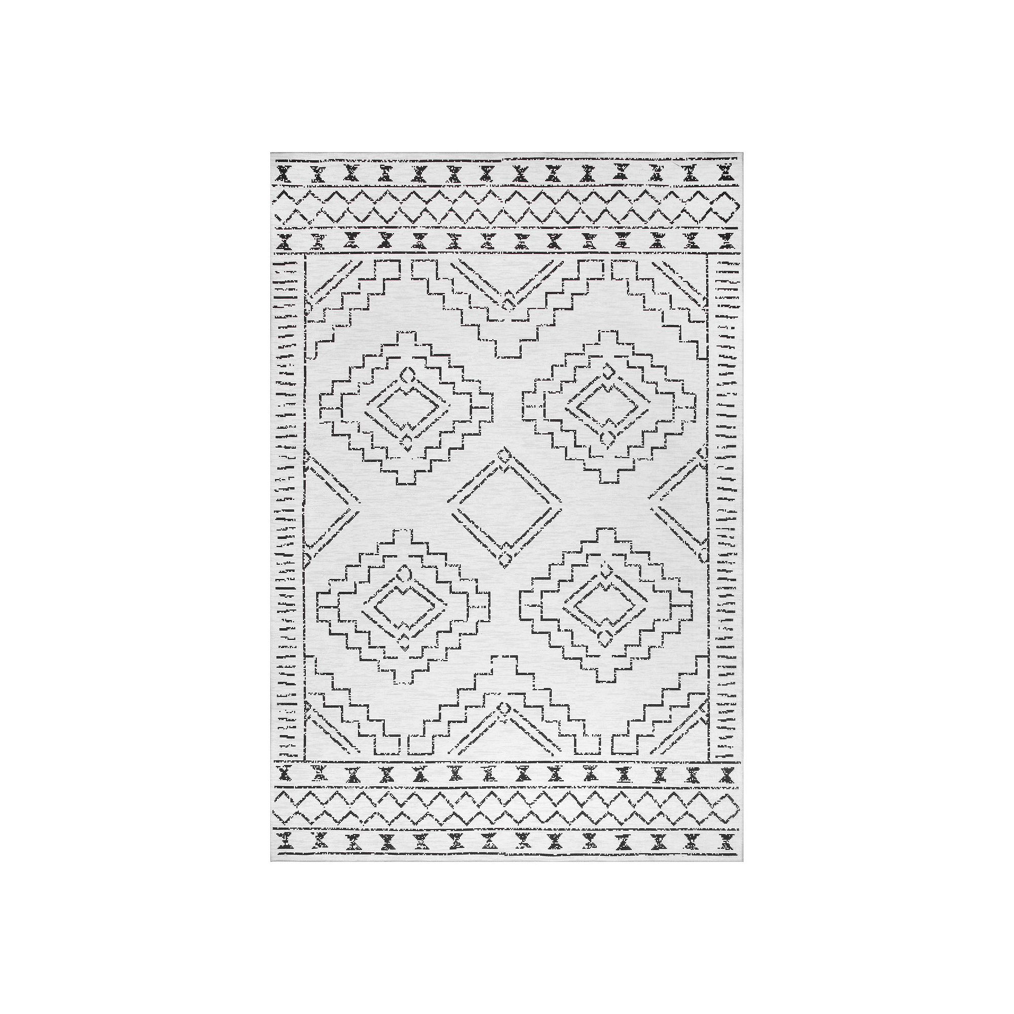 nuLOOM Noa Machine Tribal Moroccan Washable Rug, White
