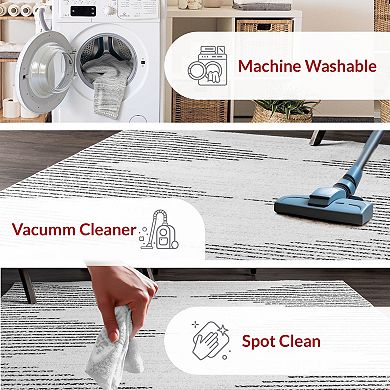 nuLOOM Romina Diamond Stripes Machine Washable Rug