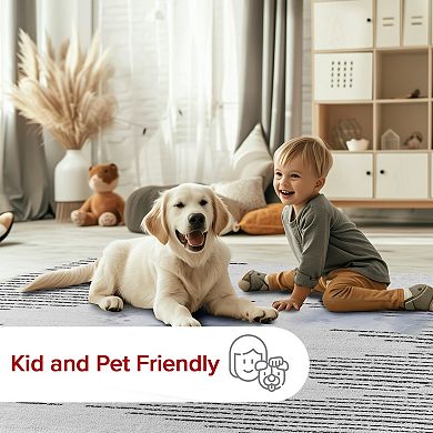 nuLOOM Romina Diamond Stripes Machine Washable Rug
