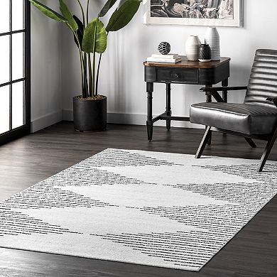 nuLOOM Romina Diamond Stripes Machine Washable Rug