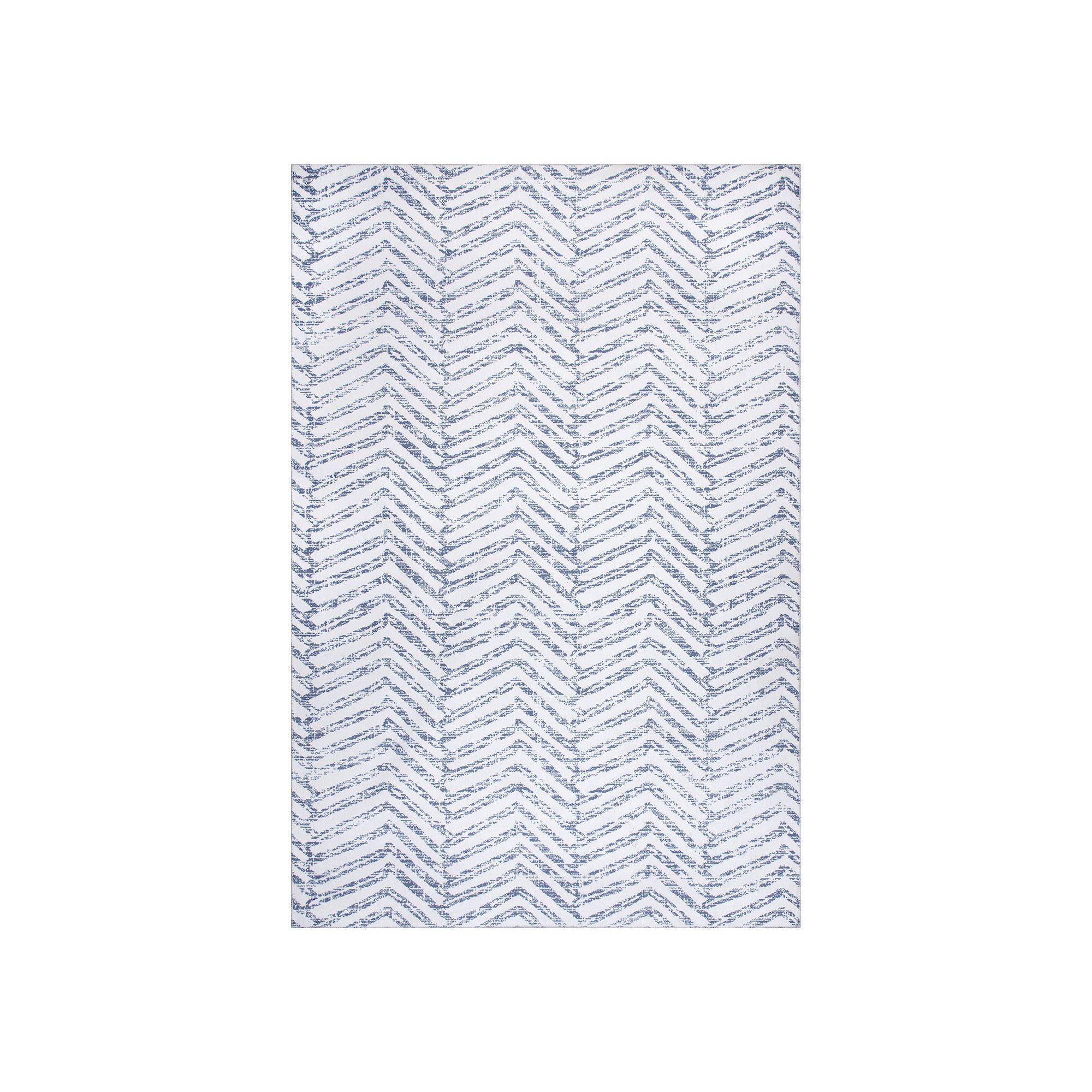 nuLOOM Rosanne Machine Washable Geometric Rug, Blue