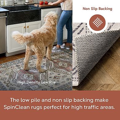 nuLOOM Mia Machine Washable Geometric Medallion Rug