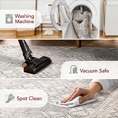 nuLOOM Mia Machine Washable Geometric Medallion Rug