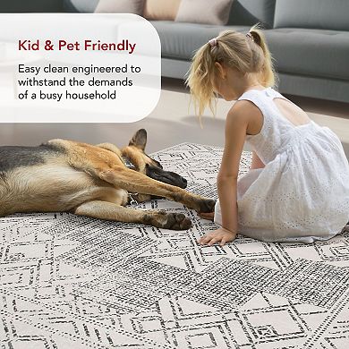 nuLOOM Mia Machine Washable Geometric Medallion Rug