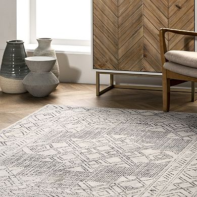 nuLOOM Mia Machine Washable Geometric Medallion Rug