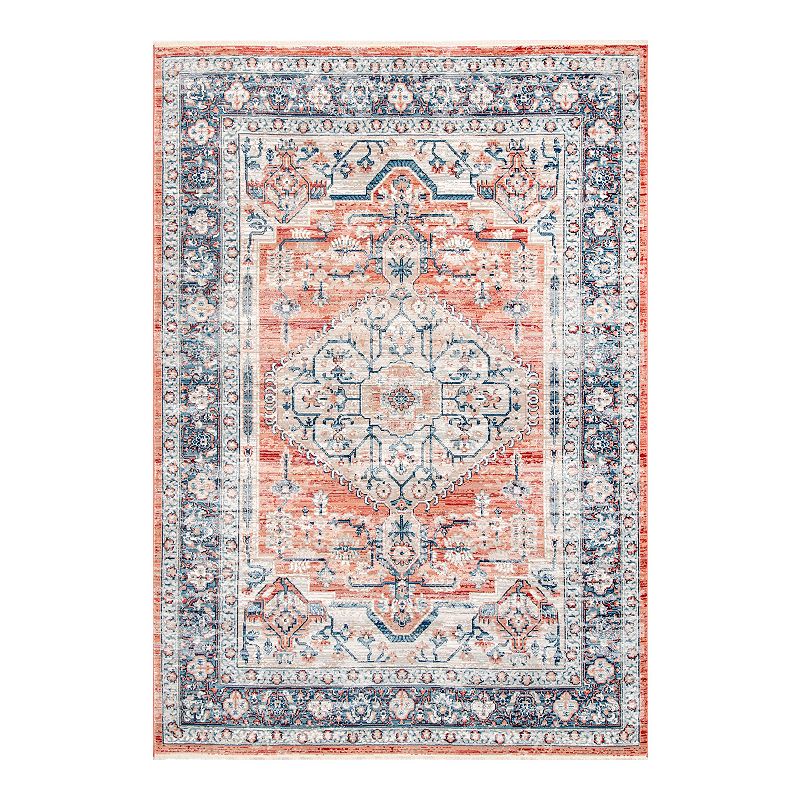 nuLOOM Vintage Zara Medallion Rug, Orange, 12X14 Ft