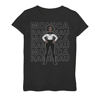 Girls 7-16 Marvel WandaVision Monica Rambeau Text Stack Portrait Graphic Tee