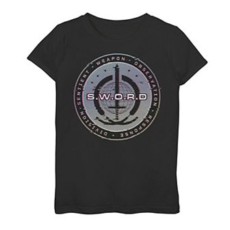 Girls 7-16 Marvel WandaVision S.W.O.R.D. Digital Glitch Logo Graphic Tee
