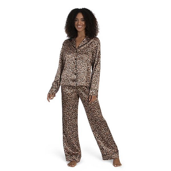 Plaid Satin Pajama Set, Long Sleeve Buttons Top & Elastic Waistband Pants,  Women's Sleepwear & Loungewear - Temu Bahrain