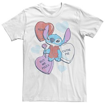 Disney's Lilo & Stitch Men's Valentine's Day Stitch Candy Hearts Tee