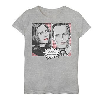 Girls 7-16 Marvel WandaVision Wanda & Vision Comic Panels Graphic Tee
