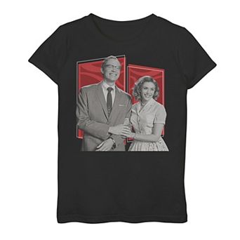Girls 7-16 Marvel WandaVision Wanda & Vision Red Panel Portraits Graphic Tee