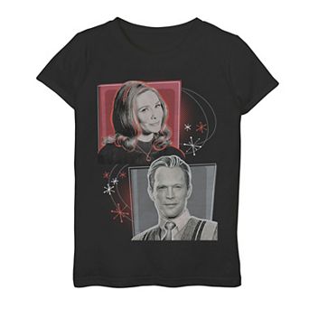 Girls 7-16 Marvel WandaVision Wanda & Vision Retro Box Ups Graphic Tee