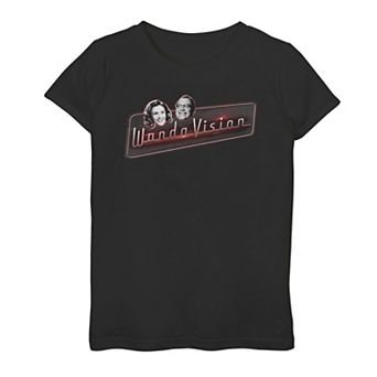 Girls 7-16 Marvel WandaVision Wanda & Vision Face Logos Graphic Tee