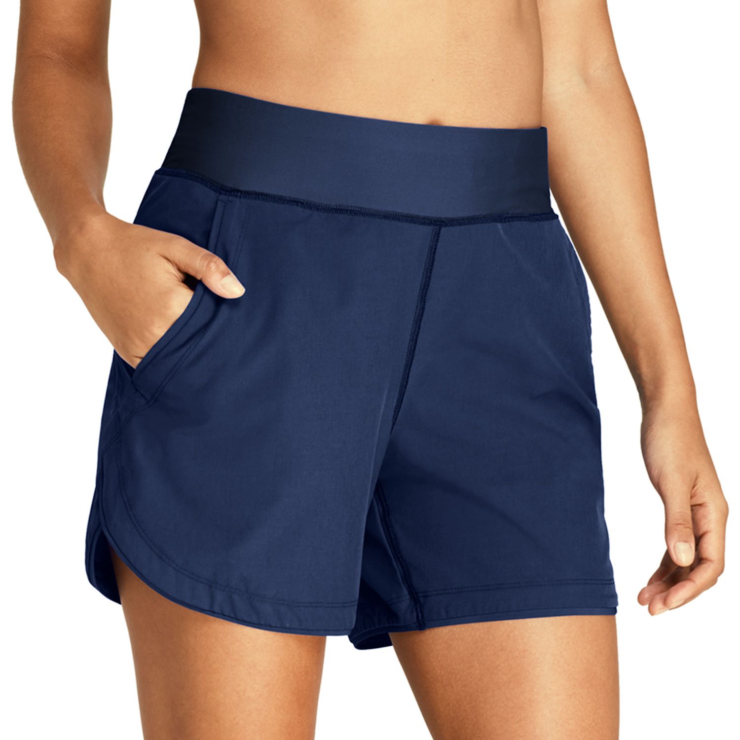 navy blue swim shorts ladies