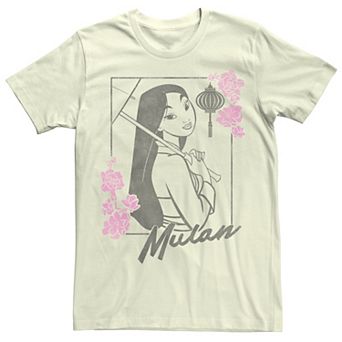 Disney's Mulan Men's Floral Outline Portrait Tee