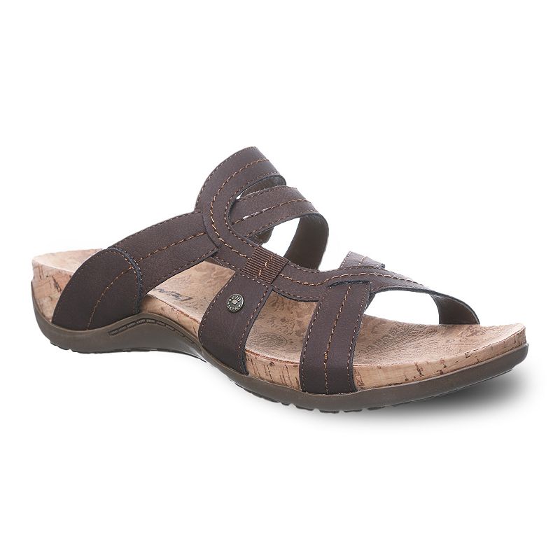 Bearpaw Kai II Womens Slide Sandals, Size: 6 Wide, Dark Brown