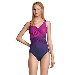 Women's Lands' End SlenderSuit Skirted One-Piece Swimsuit