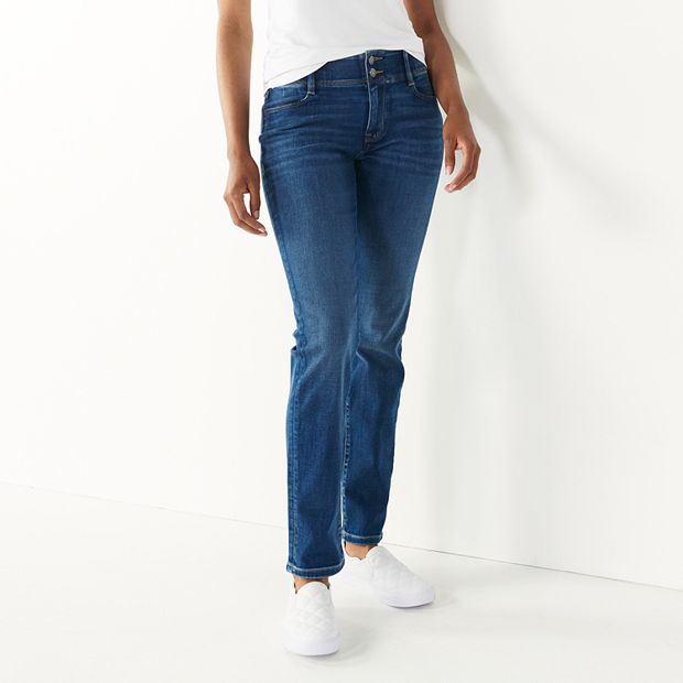 Jean Femme Nine West Noir Taille 12 (31) Slim Droit - Taille Haute, Stretch, Contrôle Du Ventre - Occasion Très Bon état