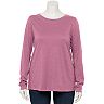Plus Size Sonoma Goods For Life® Favorite Crewneck Long Sleeve Top