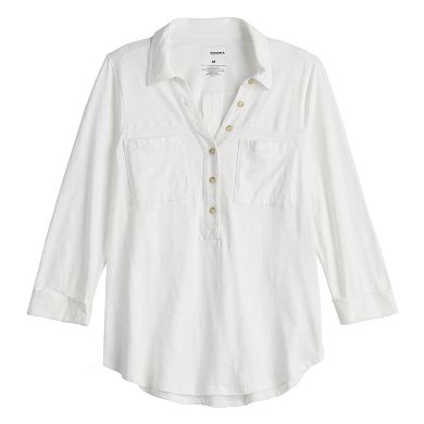 Women's Sonoma Goods For Life® Slubbed Popover Henley Shirt