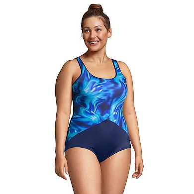 Plus Size Lands' End Tugless Sporty DD-Cup UPF 50 One-Piece Swimsuit