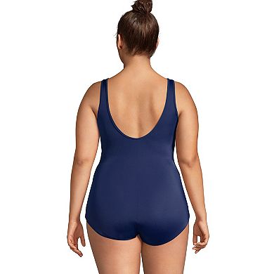 Plus Size Lands' End Tugless Sporty DD-Cup UPF 50 One-Piece Swimsuit