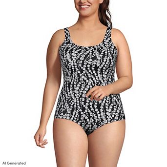 Plus Size Lands' End Tugless Sporty DD-Cup UPF 50 One-Piece Swimsuit