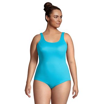 Plus Size Lands' End Tugless Sporty DD-Cup UPF 50 One-Piece Swimsuit