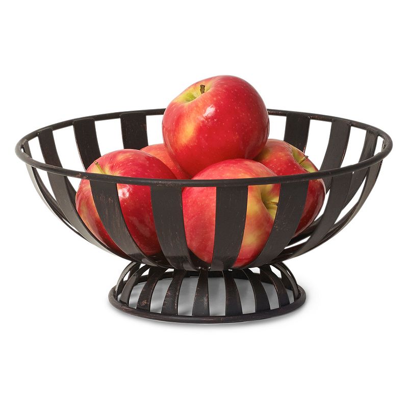 Spectrum Stripe Oil-Rubbed Bronze Fruit Bowl, Multicolor