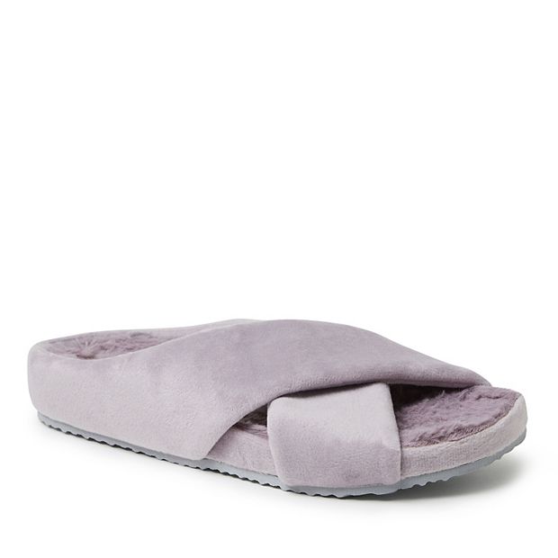 Df by dearfoams women's online velour open toe slippers