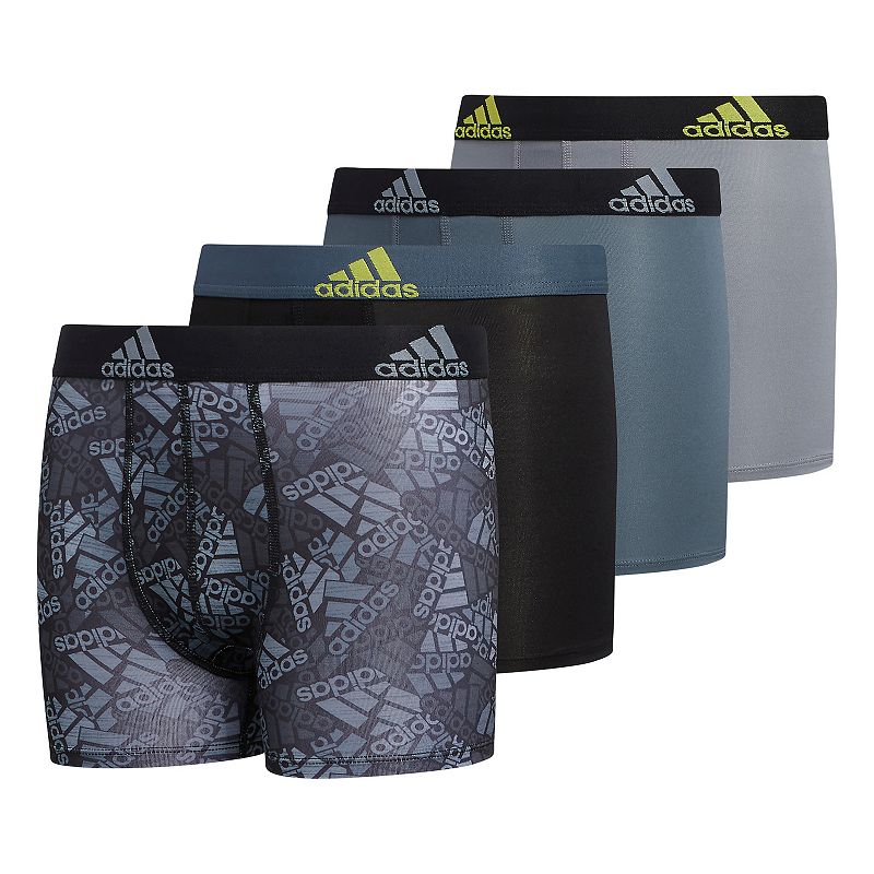Boys 4-20 adidas Performance 4-Pack Boxer Briefs, Boys, Size: Small, Black