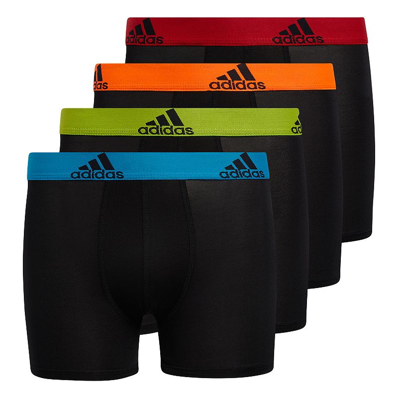 Boys 4-20 adidas Performance 4-Pack Boxer Briefs, Boys, Size: XL, Black