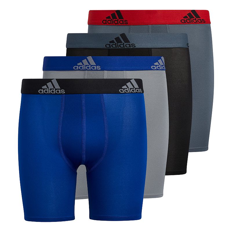 Boys 4-20 adidas Performance 4-Pack Boxer Briefs, Boys, Size: Large, Med G