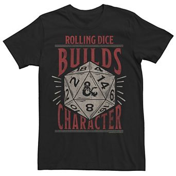 Men's Dungeons And Dragons Rolling Dice Builds Character Tee