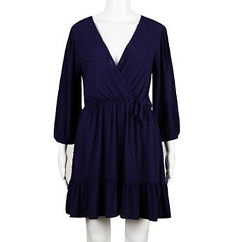Juniors' Speechless Surplice Dress with 3/4 Sleeves