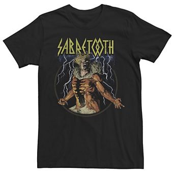 Men's Marvel X-Men Sabretooth Epic Lightning Vintage Rock Tee