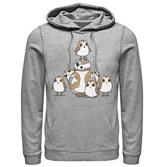 Men's Star Wars Porgs Having Fun With BB-8 Portrait Hoodie