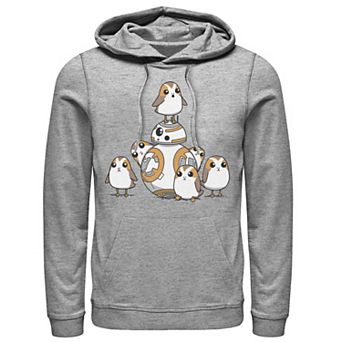 Men's Star Wars Porgs Having Fun With BB-8 Portrait Hoodie