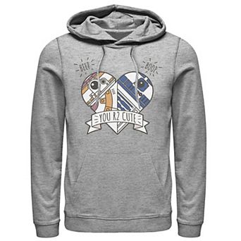 Men's Star Wars Valentine's Day "You R2 Cute" Heart Droids Hoodie