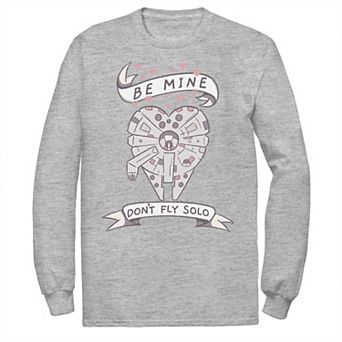 Men's Star Wars Valentine's Day "Be Mine Don't Fly Solo" Ship Heart Tee