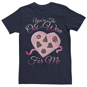 Men's Star Wars Valentine's Day "You're The Obi-Wan For Me" Heart Box Tee