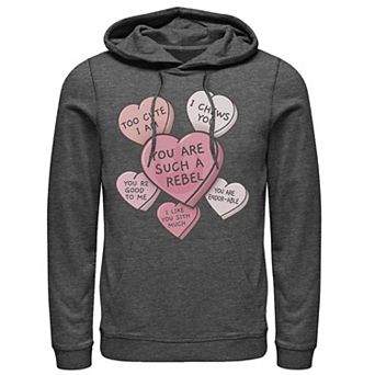 Men's Star Wars Valentine's Day Candy Heart Quotes Hoodie