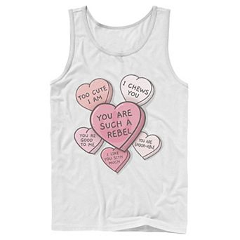 Men's Star Wars Valentine's Day Candy Heart Quotes Tank Top