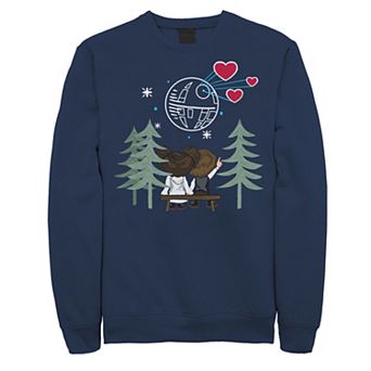 Men's Star Wars Han Sola & Princess Leia Death Star Hearts Sweatshirt