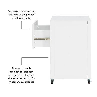 Linon Peggy Rolling File Cabinet