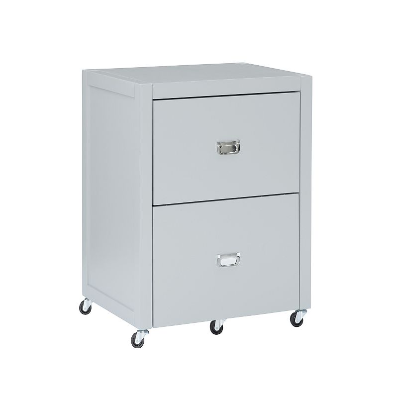 Linon Peggy Rolling File Cabinet, Grey