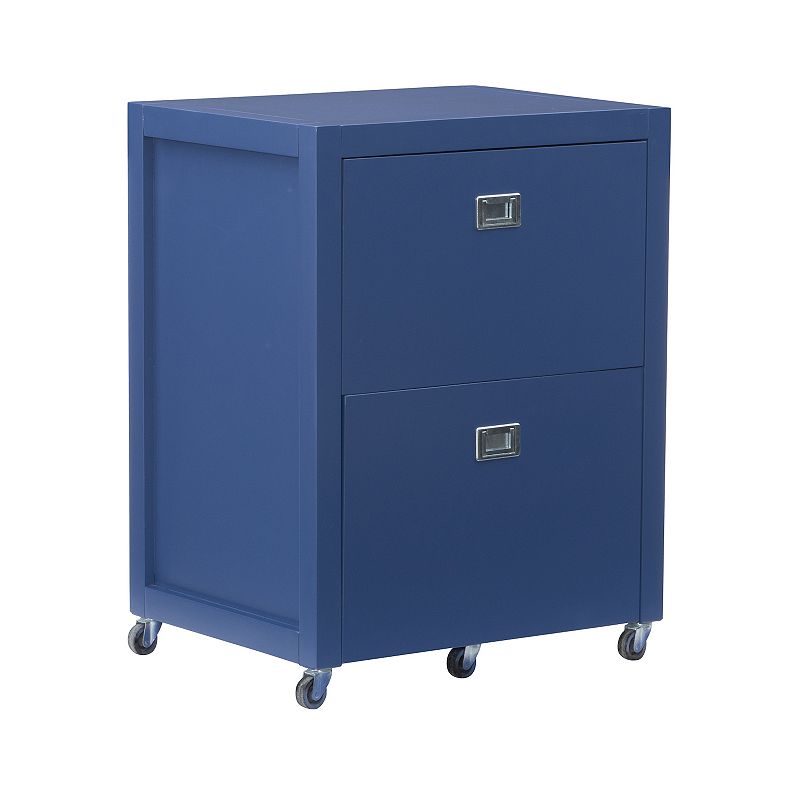 Linon Peggy Rolling File Cabinet, Blue